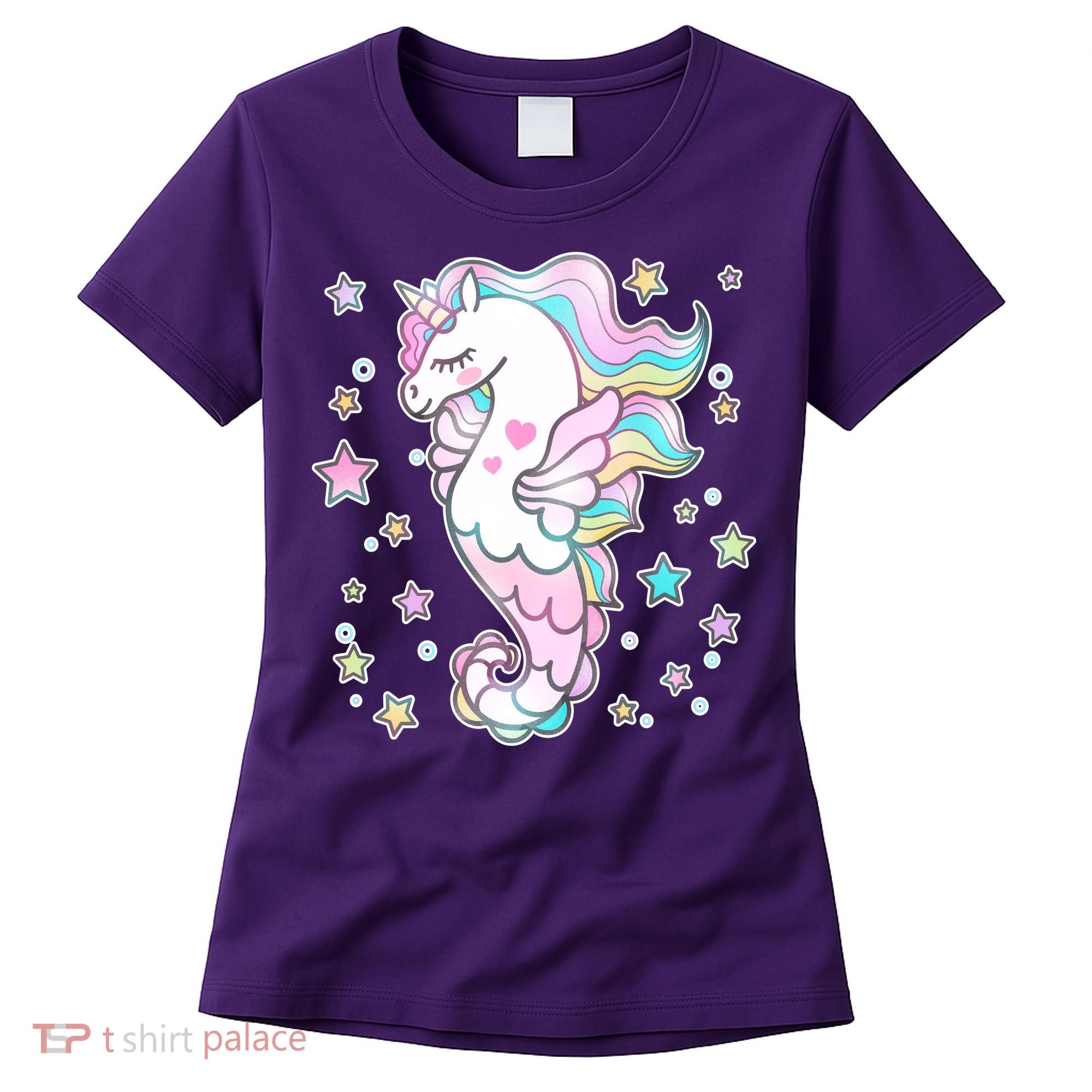 Cute Unicorn Seahorse Uni-Maid Women's T-Shirt
