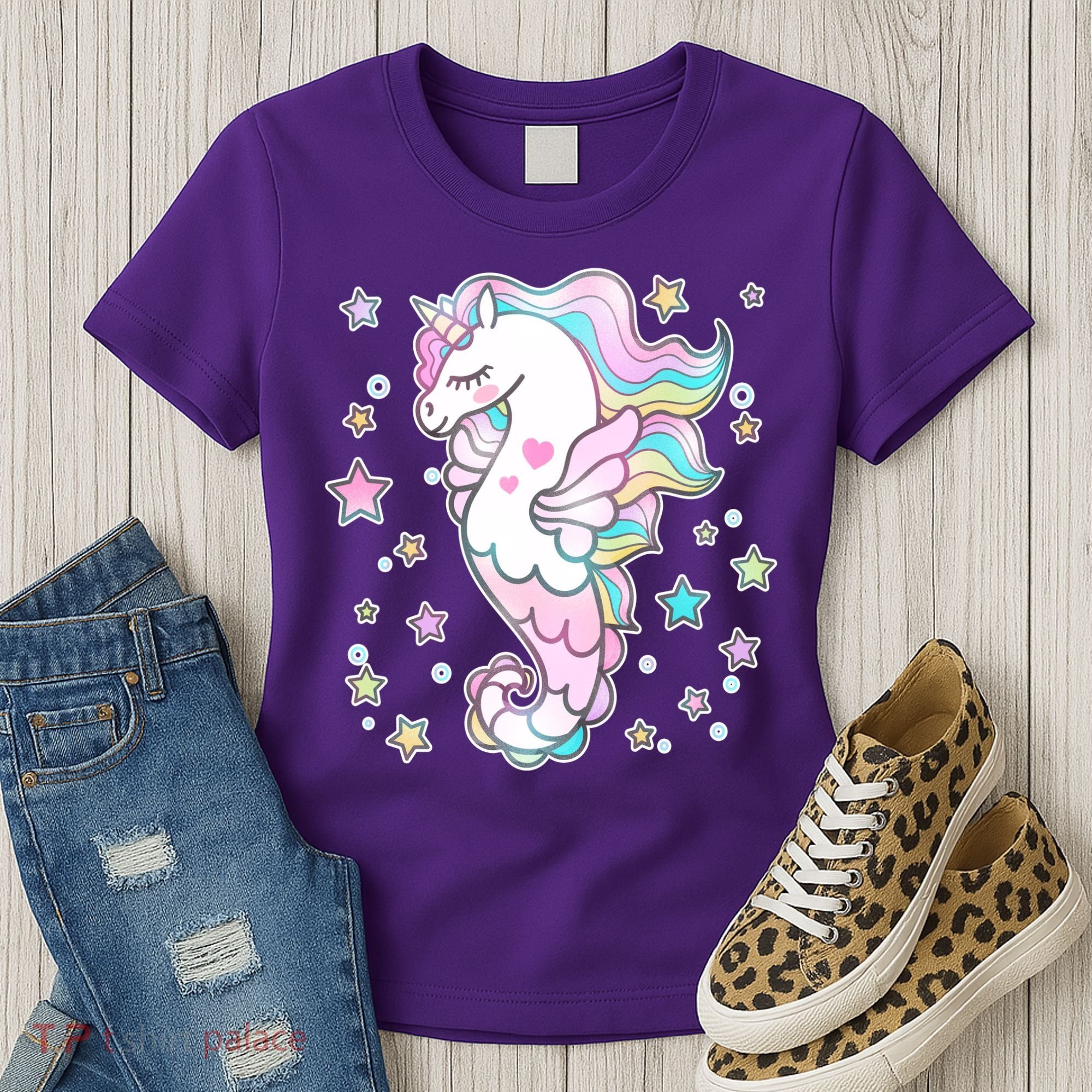 Cute Unicorn Seahorse Uni-Maid Women's T-Shirt