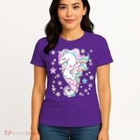 Cute Unicorn Seahorse Uni-Maid Women's T-Shirt thumb 4