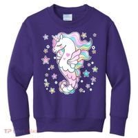 Cute Unicorn Seahorse Uni-Maid Kids Sweatshirt thumb 0