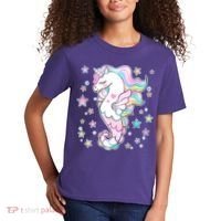Cute Unicorn Seahorse Uni-Maid Kids T-Shirt thumb 2