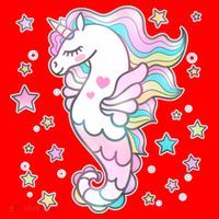 Cute Unicorn Seahorse Uni-Maid Santa Hat thumb 1