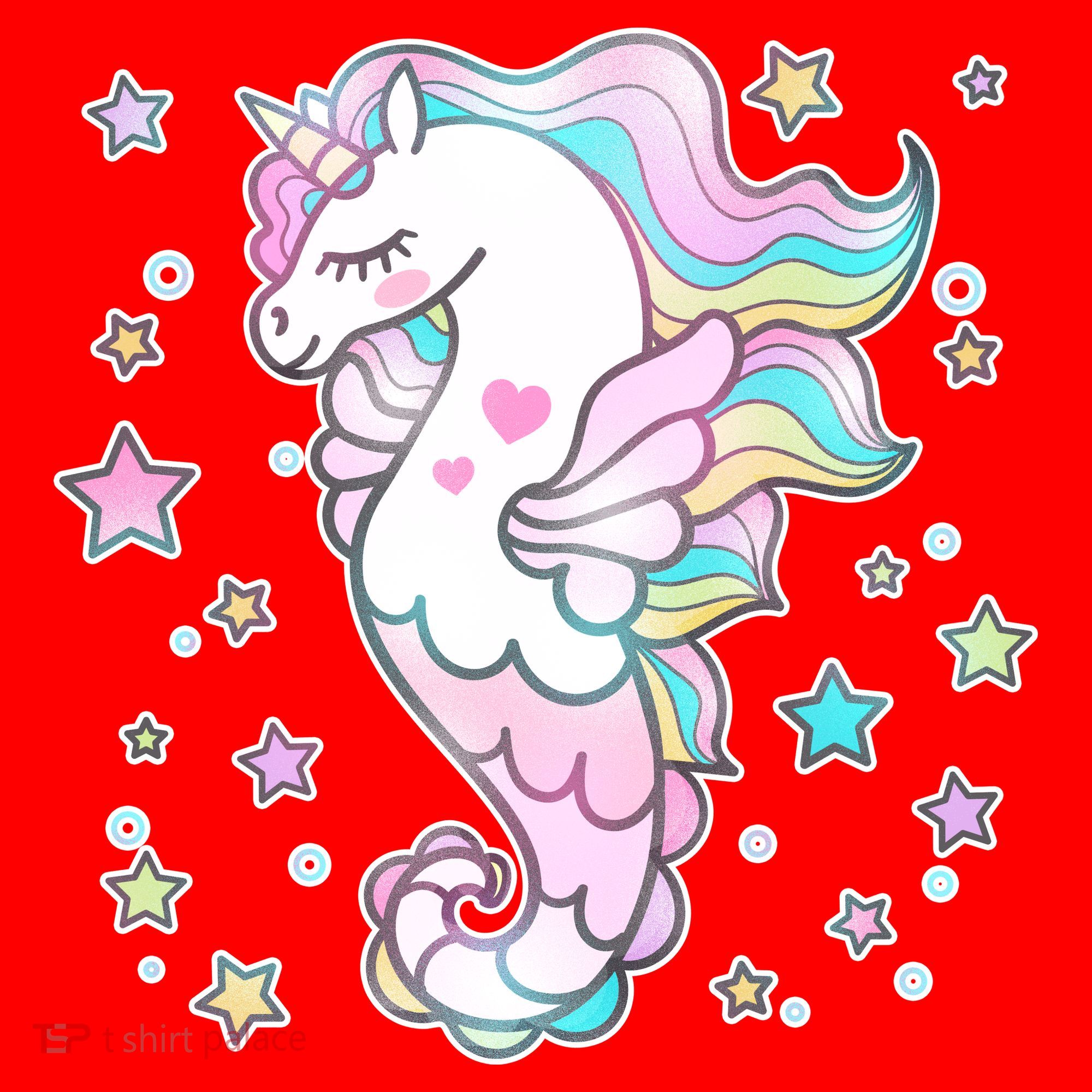 Cute Unicorn Seahorse Uni-Maid Santa Hat