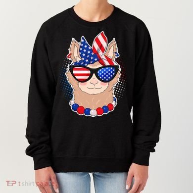 Cute USA Patriotic Llama Women's Sweatshirt