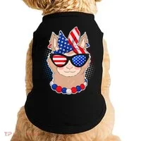 Cute USA Patriotic Llama Doggie Tank thumb 0