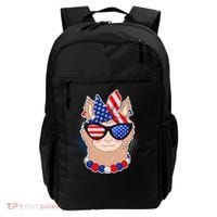 Cute USA Patriotic Llama Backpack thumb 0
