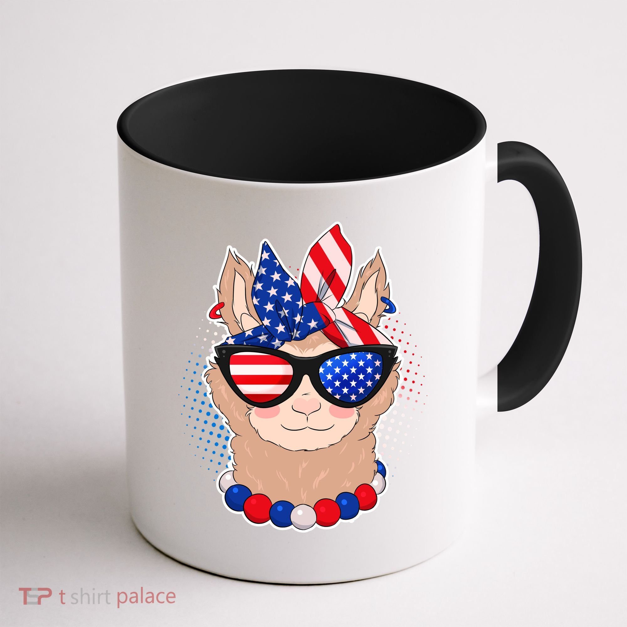 Cute USA Patriotic Llama Coffee Mug