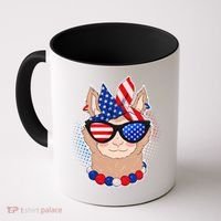 Cute USA Patriotic Llama Coffee Mug thumb 0