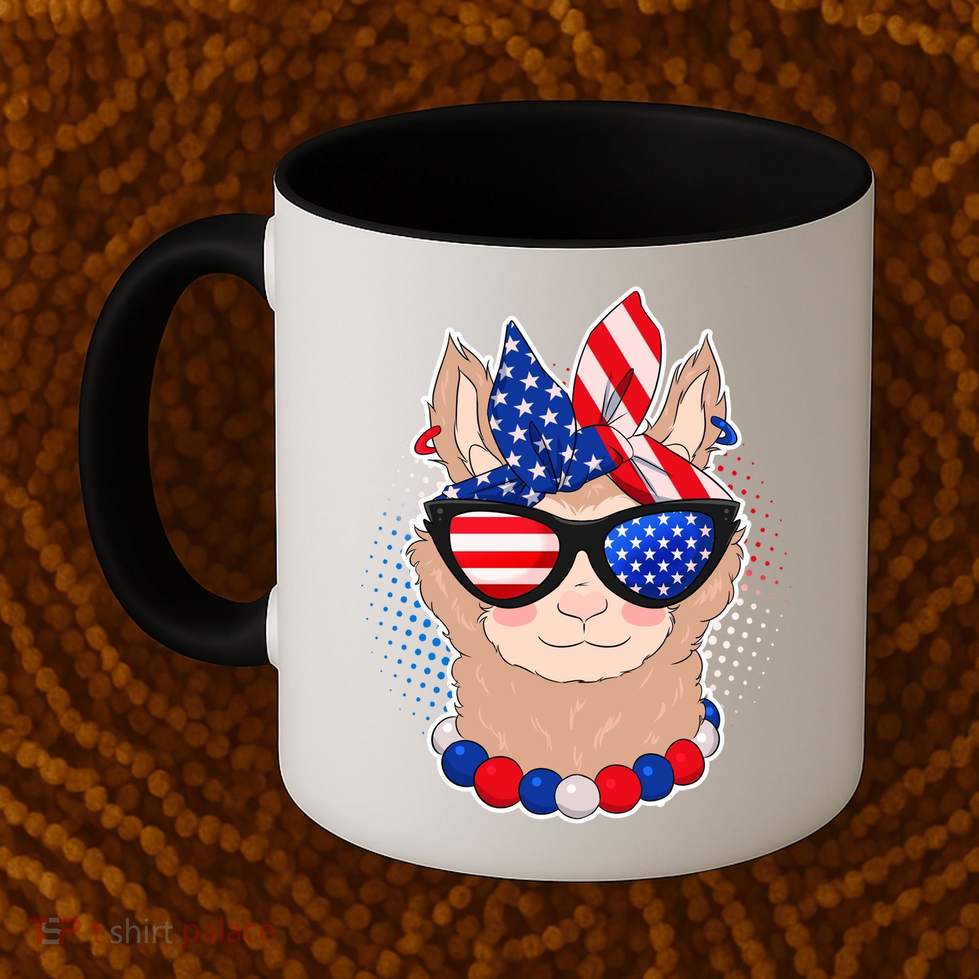 Cute USA Patriotic Llama Coffee Mug