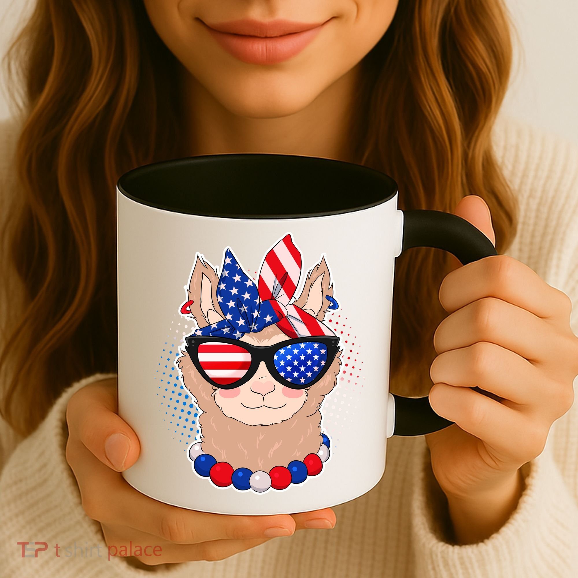 Cute USA Patriotic Llama Coffee Mug