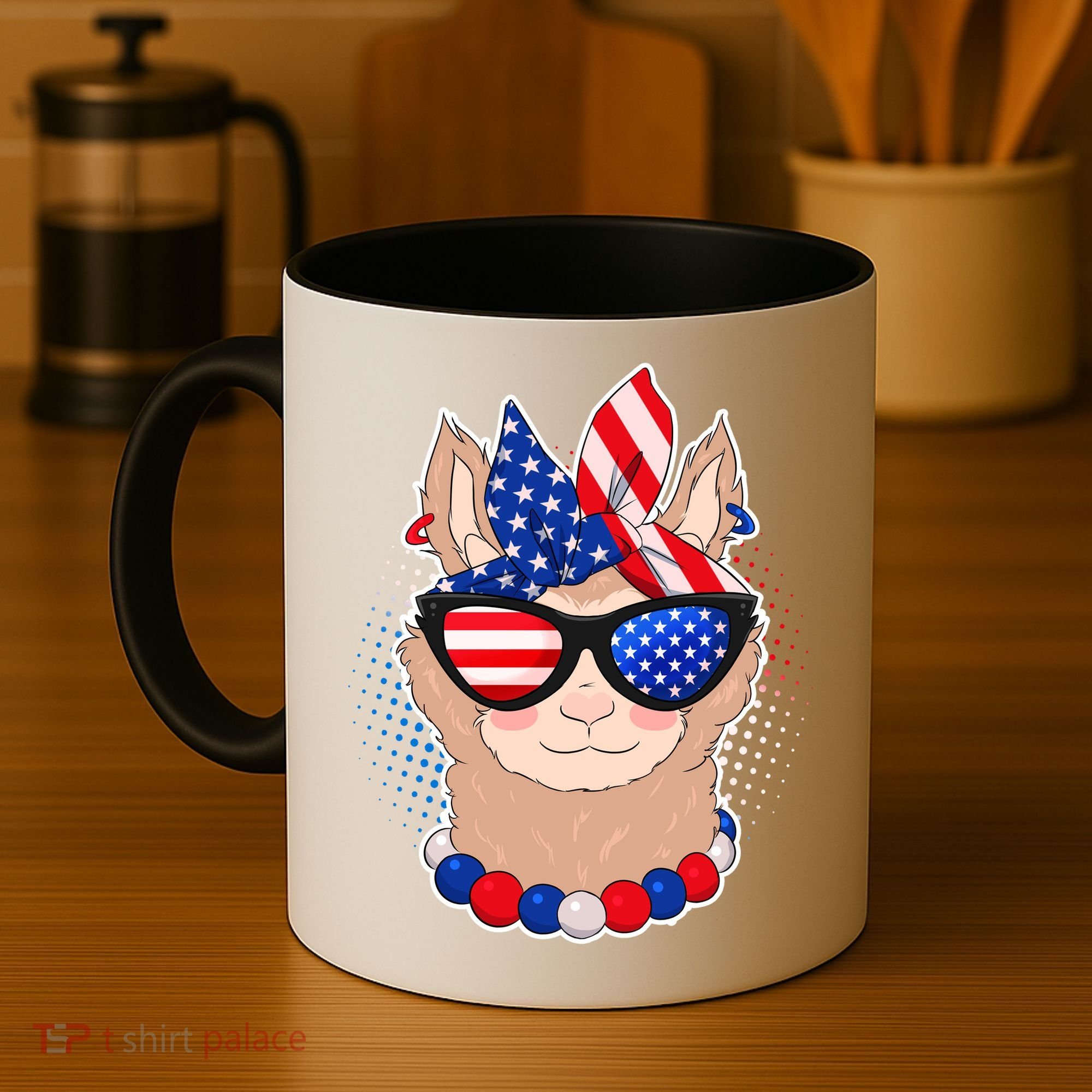 Cute USA Patriotic Llama Coffee Mug