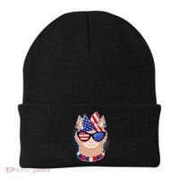 Cute USA Patriotic Llama Beanie thumb 0