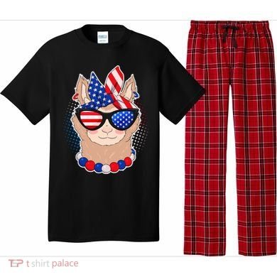 Cute USA Patriotic Llama Pajama Set