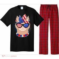 Cute USA Patriotic Llama Pajama Set thumb 0