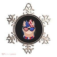 Cute USA Patriotic Llama Ornament thumb 0