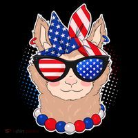 Cute USA Patriotic Llama Ornament thumb 1