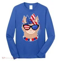 Cute USA Patriotic Llama Long Sleeve Shirt thumb 0