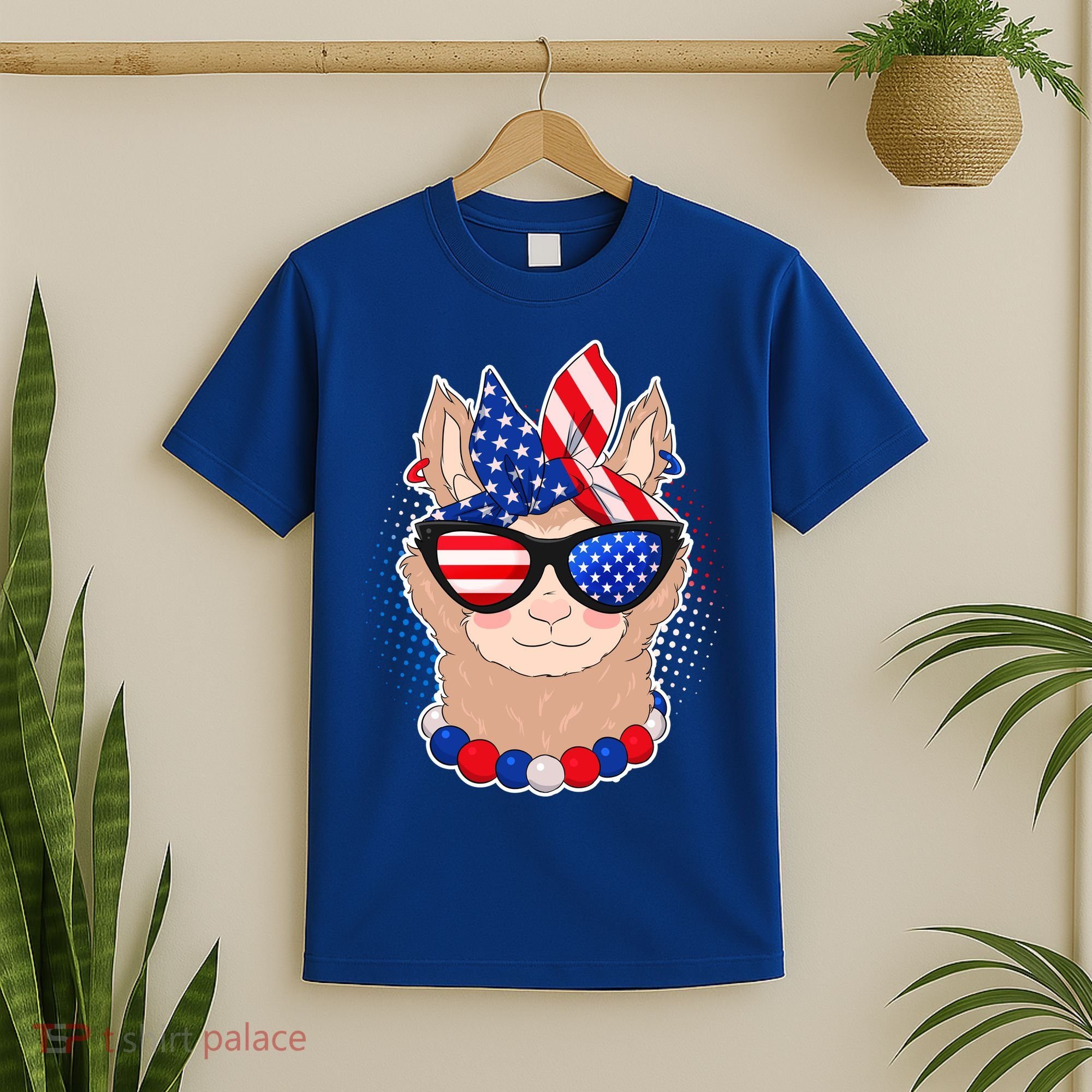 Cute USA Patriotic Llama T-Shirt