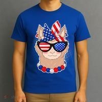 Cute USA Patriotic Llama T-Shirt thumb 3
