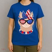 Cute USA Patriotic Llama T-Shirt thumb 4