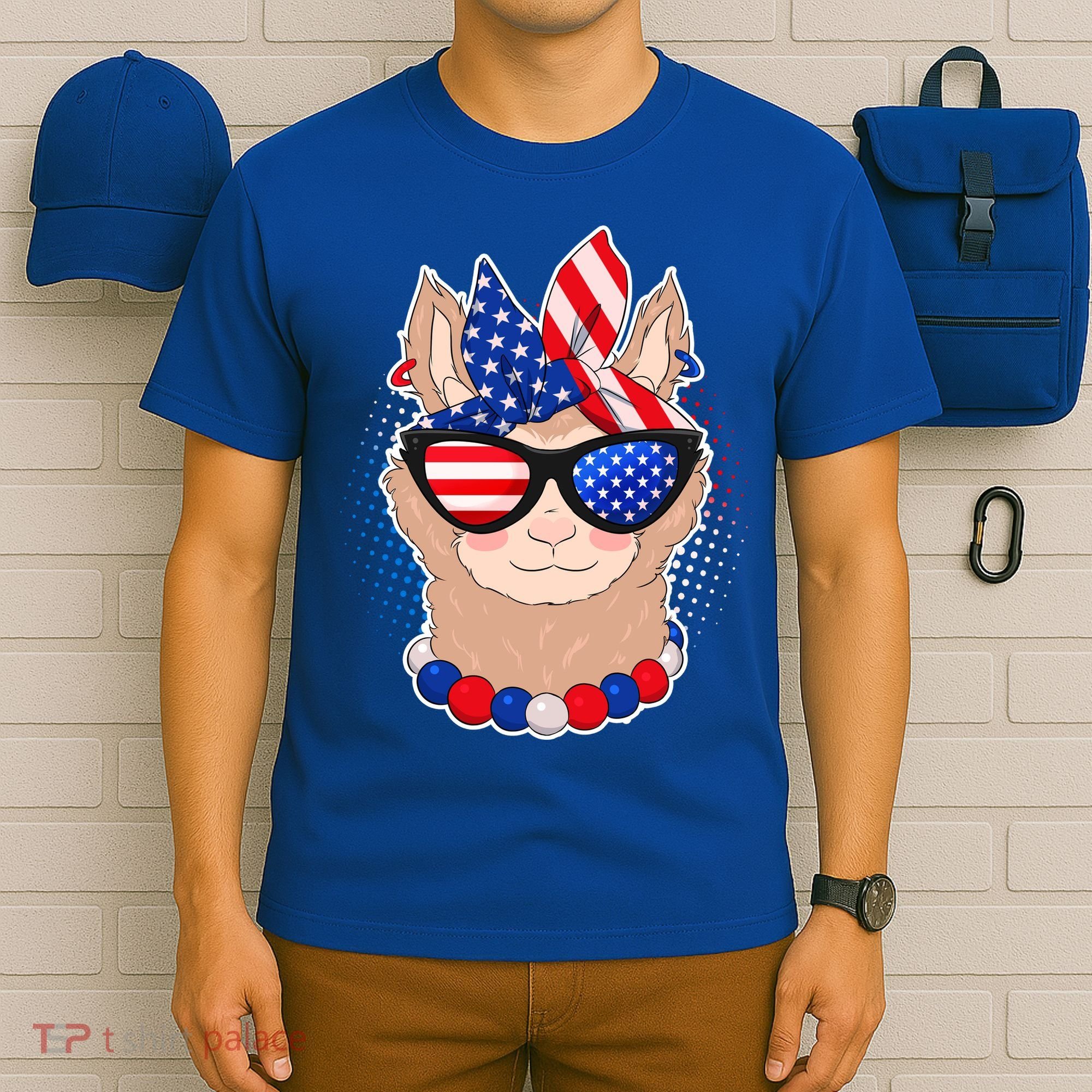 Cute USA Patriotic Llama T-Shirt