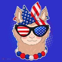 Cute USA Patriotic Llama Button thumb 1