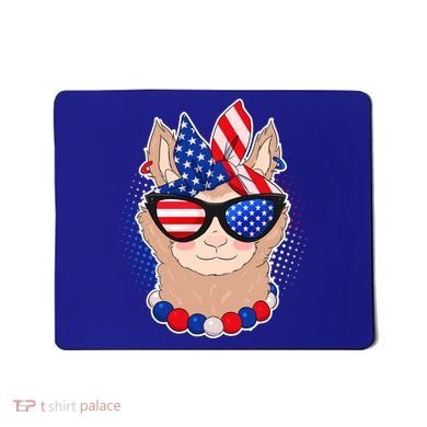 Cute USA Patriotic Llama Mousepad