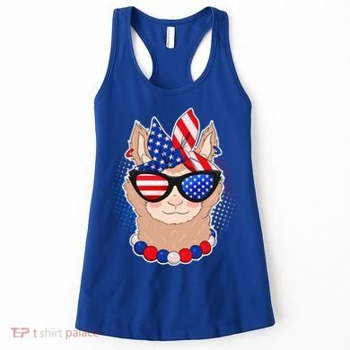 Cute USA Patriotic Llama Women's Tank Top