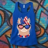 Cute USA Patriotic Llama Women's Tank Top thumb 3
