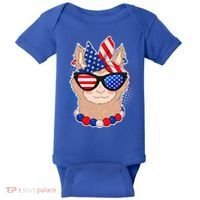 Cute USA Patriotic Llama Baby Bodysuit thumb 0