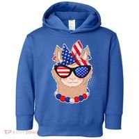 Cute USA Patriotic Llama Toddler Hoodie thumb 0