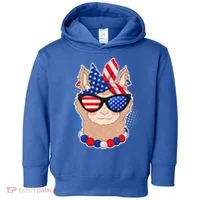 Cute USA Patriotic Llama Toddler Hoodie thumb 0