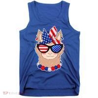 Cute USA Patriotic Llama Tank Top thumb 0