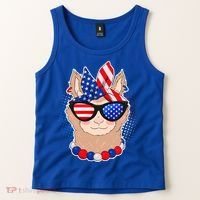 Cute USA Patriotic Llama Tank Top thumb 2