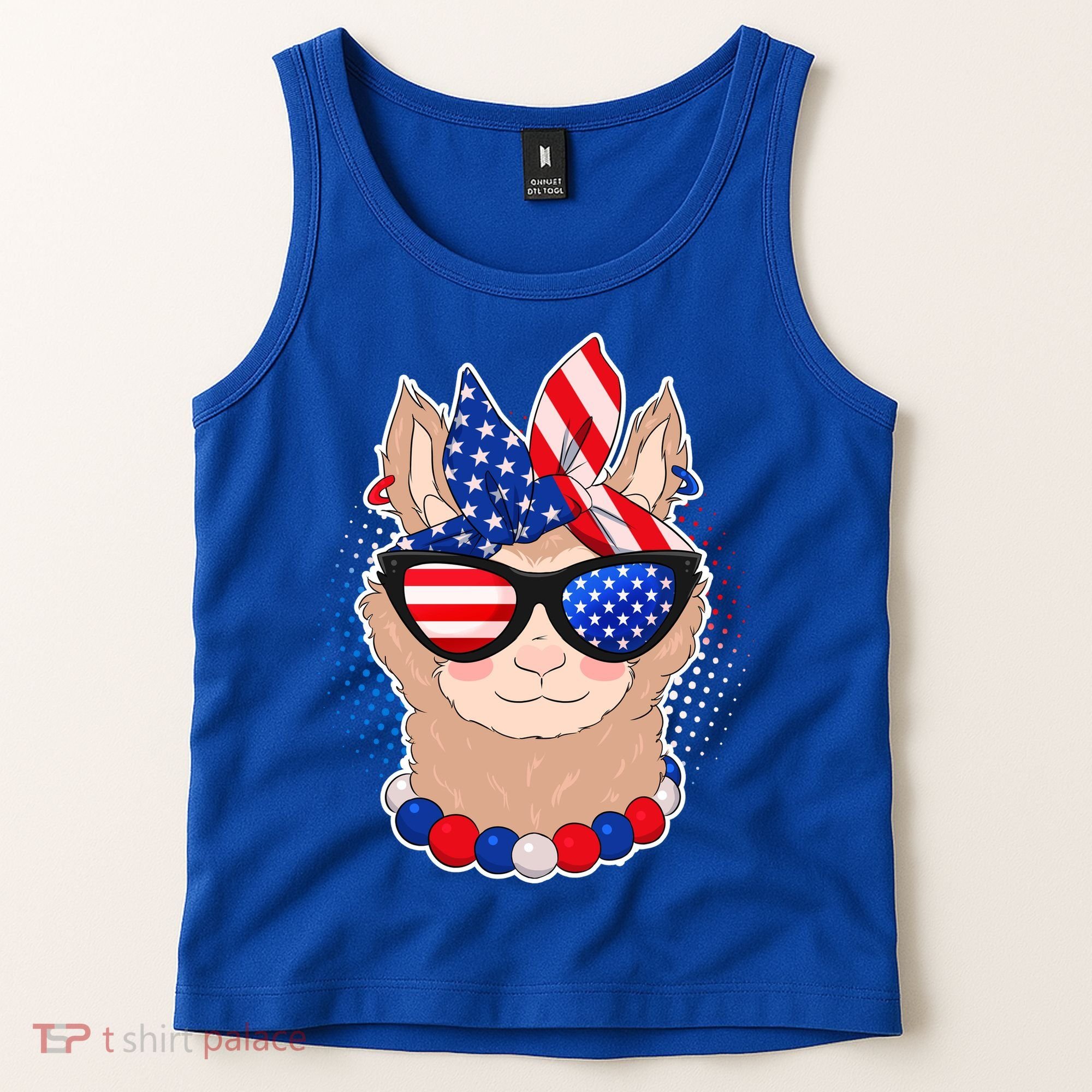 Cute USA Patriotic Llama Tank Top