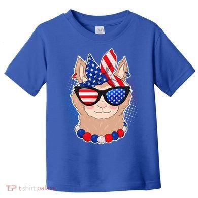 Cute USA Patriotic Llama Toddler T-Shirt