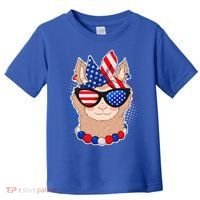 Cute USA Patriotic Llama Toddler T-Shirt thumb 0