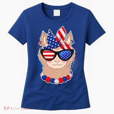 Cute USA Patriotic Llama Women's T-Shirt