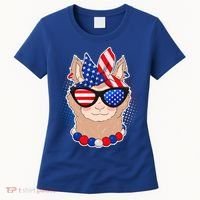 Cute USA Patriotic Llama Women's T-Shirt thumb 0