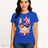 Cute USA Patriotic Llama Women's T-Shirt thumb 4