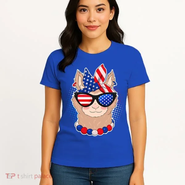 Cute USA Patriotic Llama Women's T-Shirt