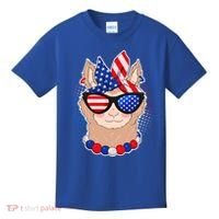 Cute USA Patriotic Llama Kids T-Shirt thumb 0