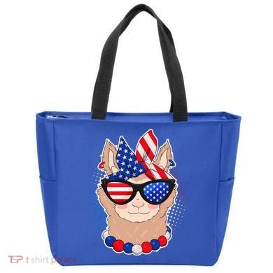 Cute USA Patriotic Llama Tote Bag