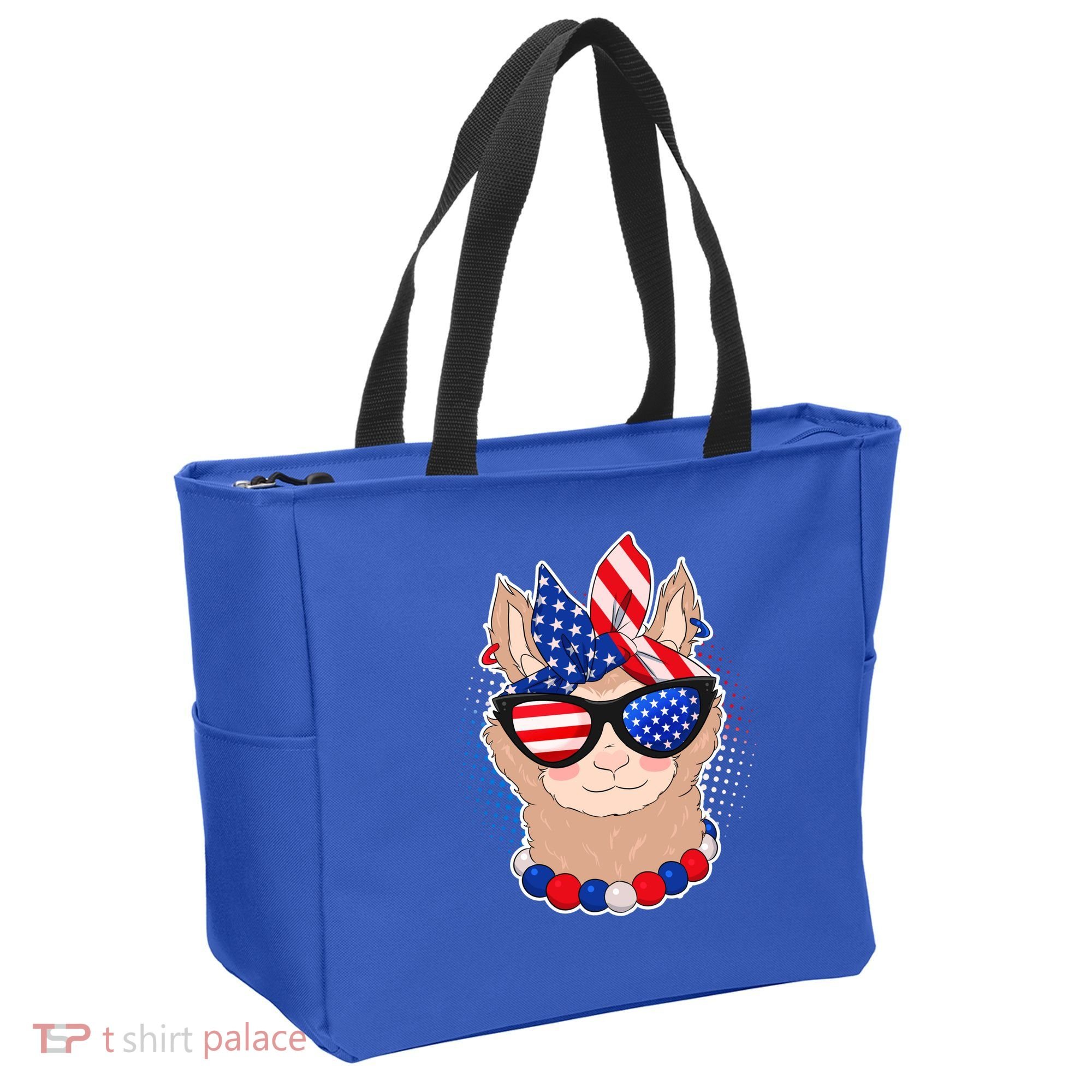 Cute USA Patriotic Llama Tote Bag