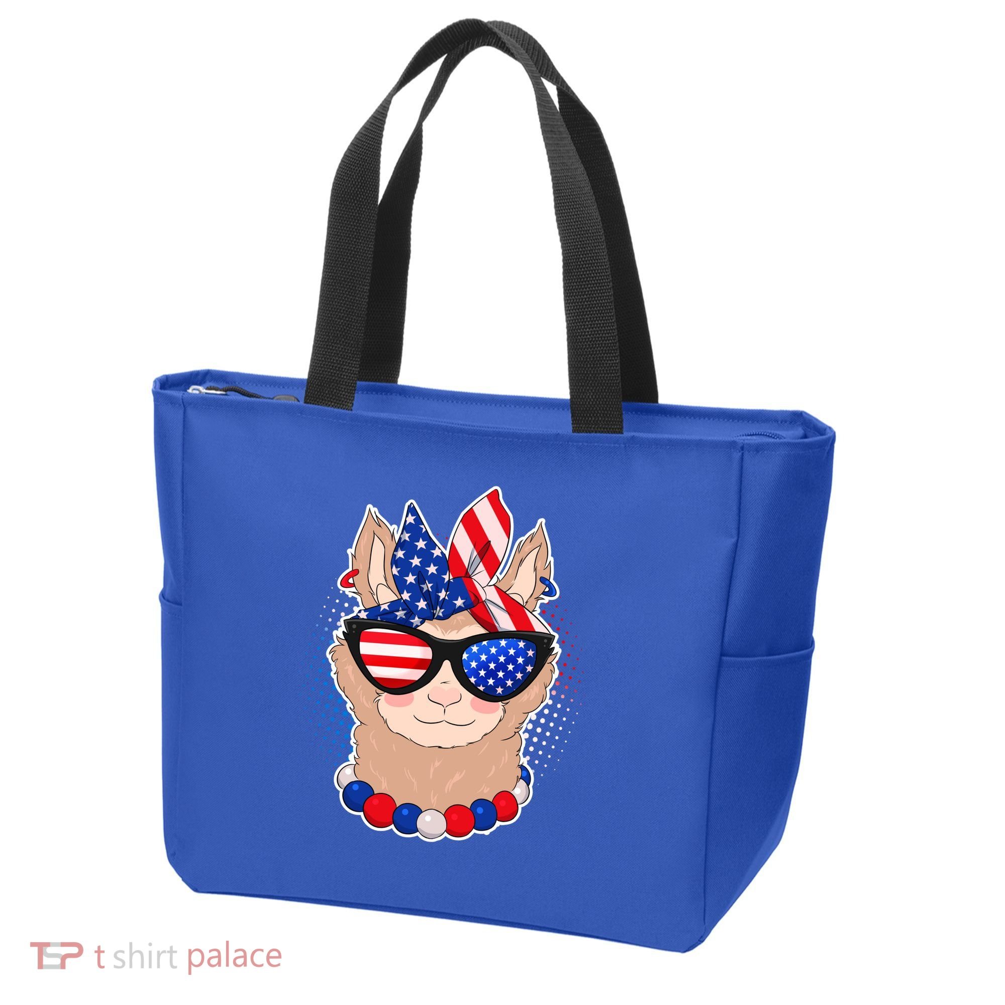Cute USA Patriotic Llama Tote Bag