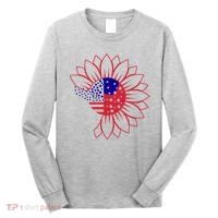 Cute USA Sunflower Flag Long Sleeve Shirt thumb 0