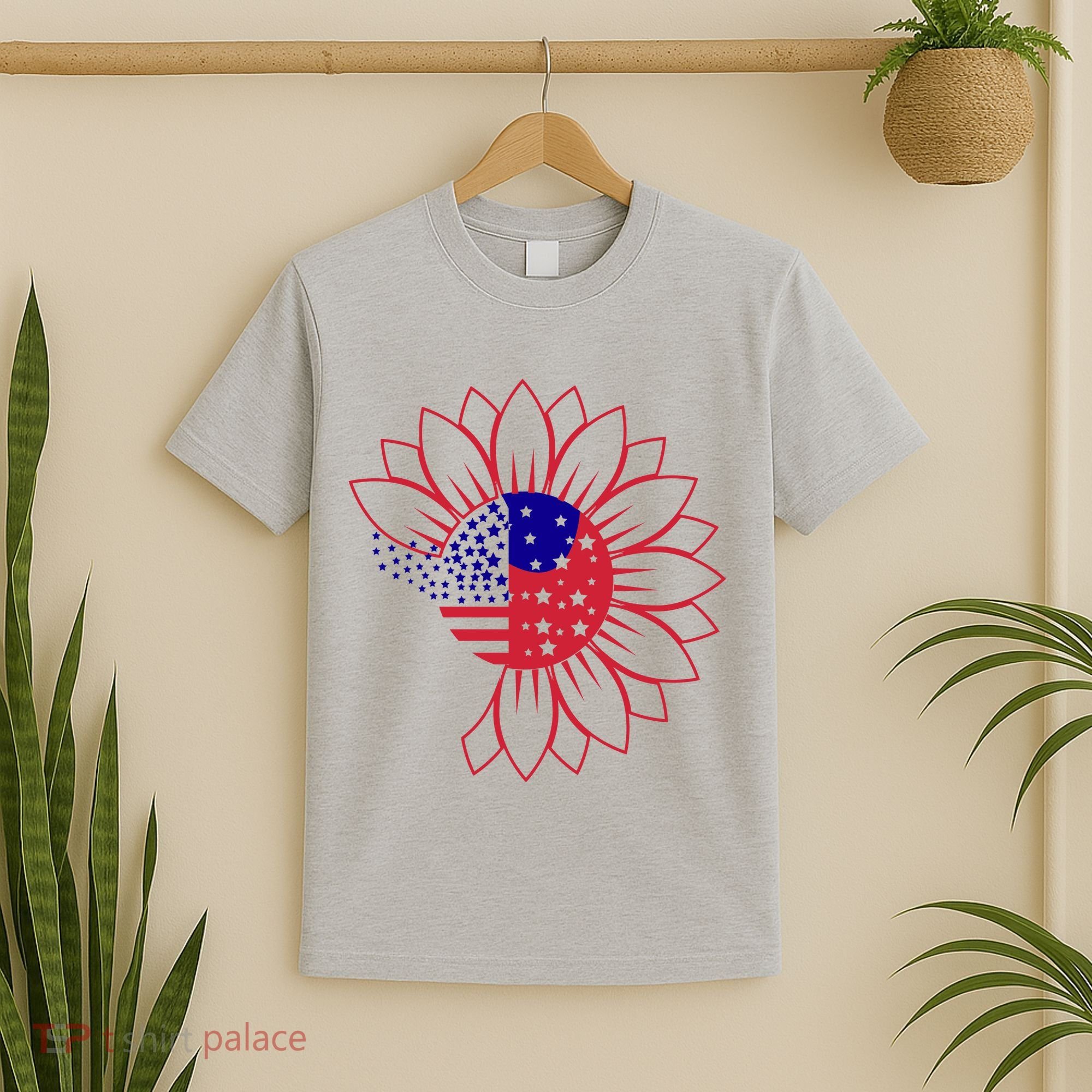Cute USA Sunflower Flag T-Shirt