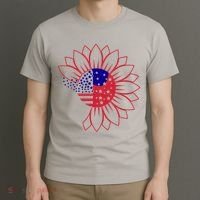 Cute USA Sunflower Flag T-Shirt thumb 3
