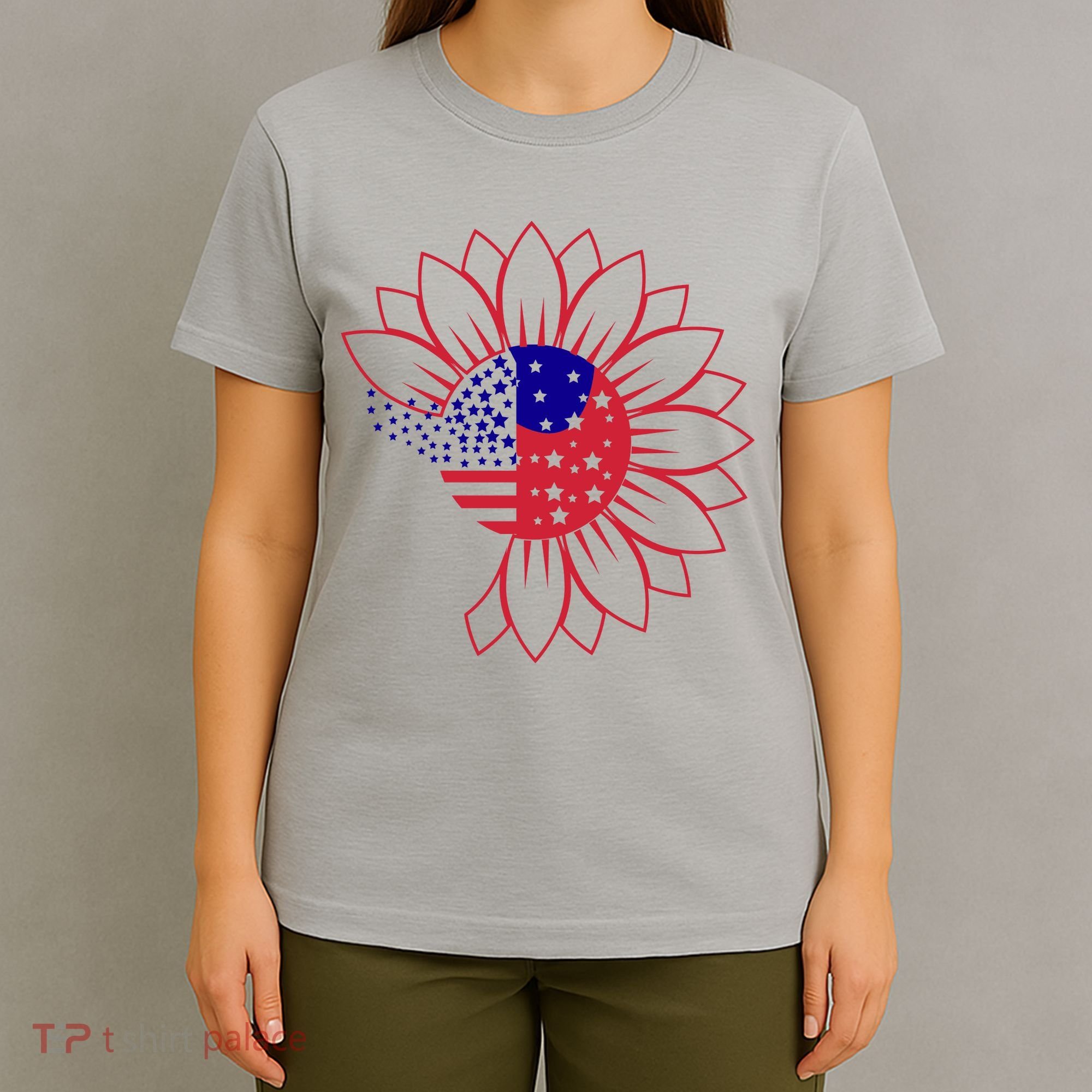 Cute USA Sunflower Flag T-Shirt