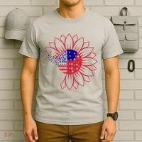 Cute USA Sunflower Flag T-Shirt thumb 6